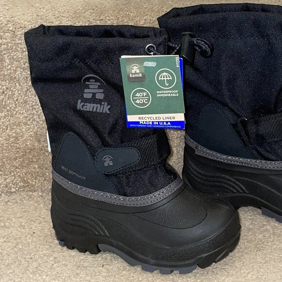 NEW Black Waterbug 5 Snow Rain Boots KAMIK sz 10 - Picture 3 of 6